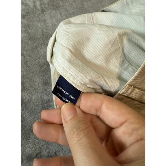 Bonobos Size 33 Linen Cotton Men‎ Pants Tan Khaki 31” Inseam Belt Formal Preppy - Picture 8 of 12